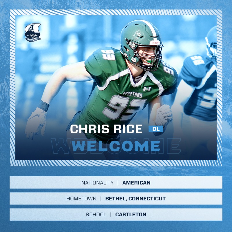 TorontoArgos's tweet photo. We've signed DL Chris Rice 🌊