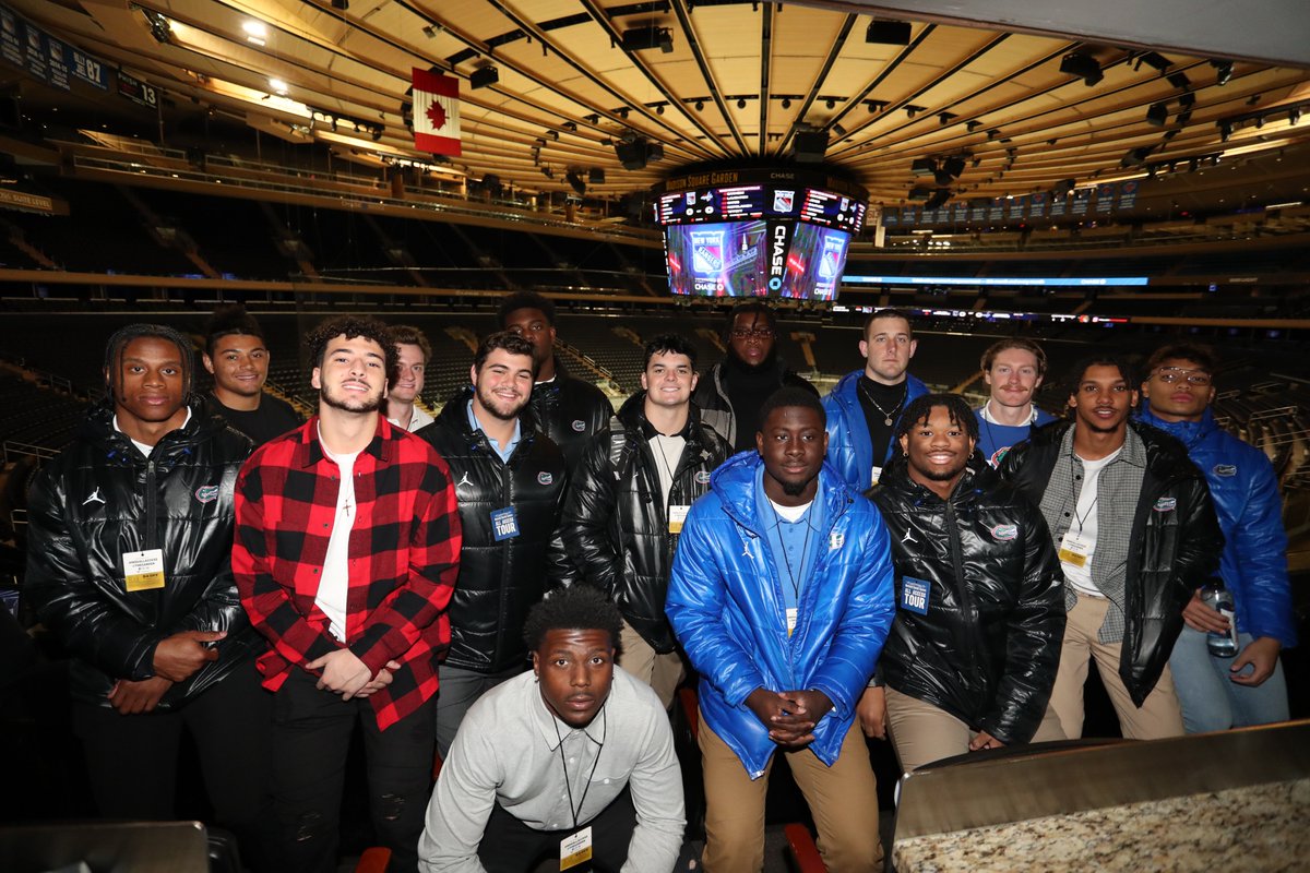 GatorsFB's tweet photo. Thank you to the @nyknicks for hosting us on a tour of @TheGarden & teaching us the behind-the-scenes of an NBA organization.
It was a special bonus to hear from Swamp Alumni, Ron Moten, on his life experiences and transitions.
#GatorMade | #GatorsInGotham https://t.co/lGv2Lt6Vsy