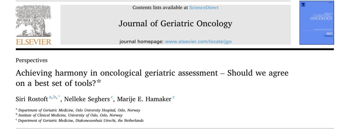Nicolas M. Gonzalez Senac (@nicolassenac) on Twitter photo Don’t miss out this very interesting reflexion by <a href="/SRostoft/">Siri Rostoft</a> et al: should we all agree on a best set of geriatric assessment tools in the oncogeriatrics practice? The answer might be to focus more on how we report domains! Link here: geriatriconcology.net/article/S1879-…
<a href="/JGeriOnc/">Journal of Geriatric Oncology</a> Don’t miss out this very interesting reflexion by <a href="/SRostoft/">Siri Rostoft</a> et al: should we all agree on a best set of geriatric assessment tools in the oncogeriatrics practice? The answer might be to focus more on how we report domains! Link here: geriatriconcology.net/article/S1879-…
<a href="/JGeriOnc/">Journal of Geriatric Oncology</a>