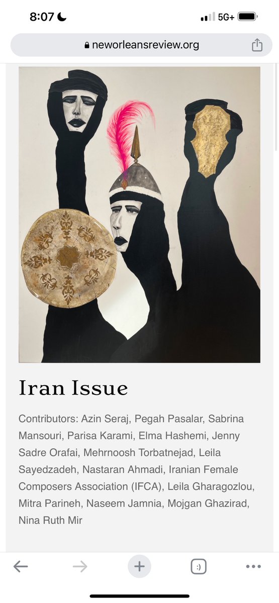 NOReview's tweet image. We are so grateful to @nazriahi for guest editing this issue celebrating Iranian artists, and to all of the contributors. Please read and share.