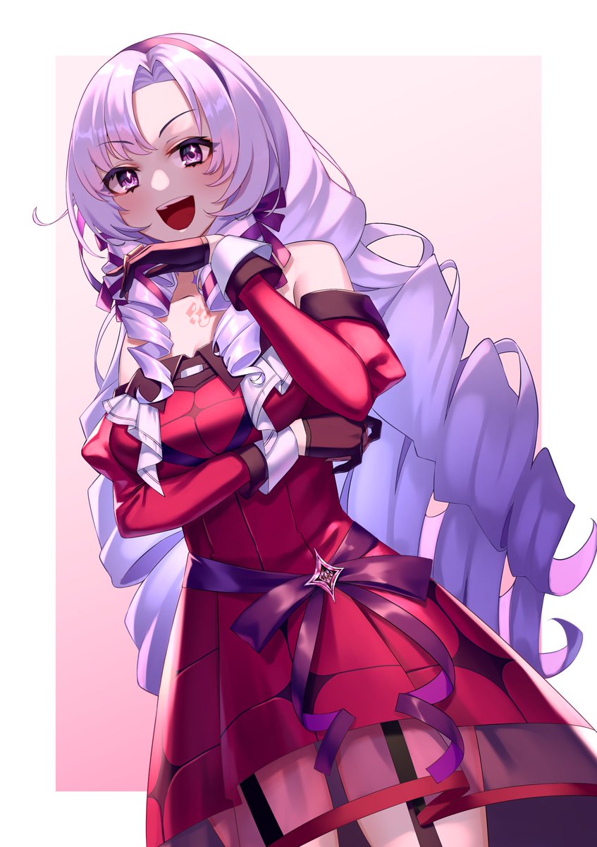 hyakumantenbara salome 1girl solo dress gloves long hair red dress purple eyes  illustration images