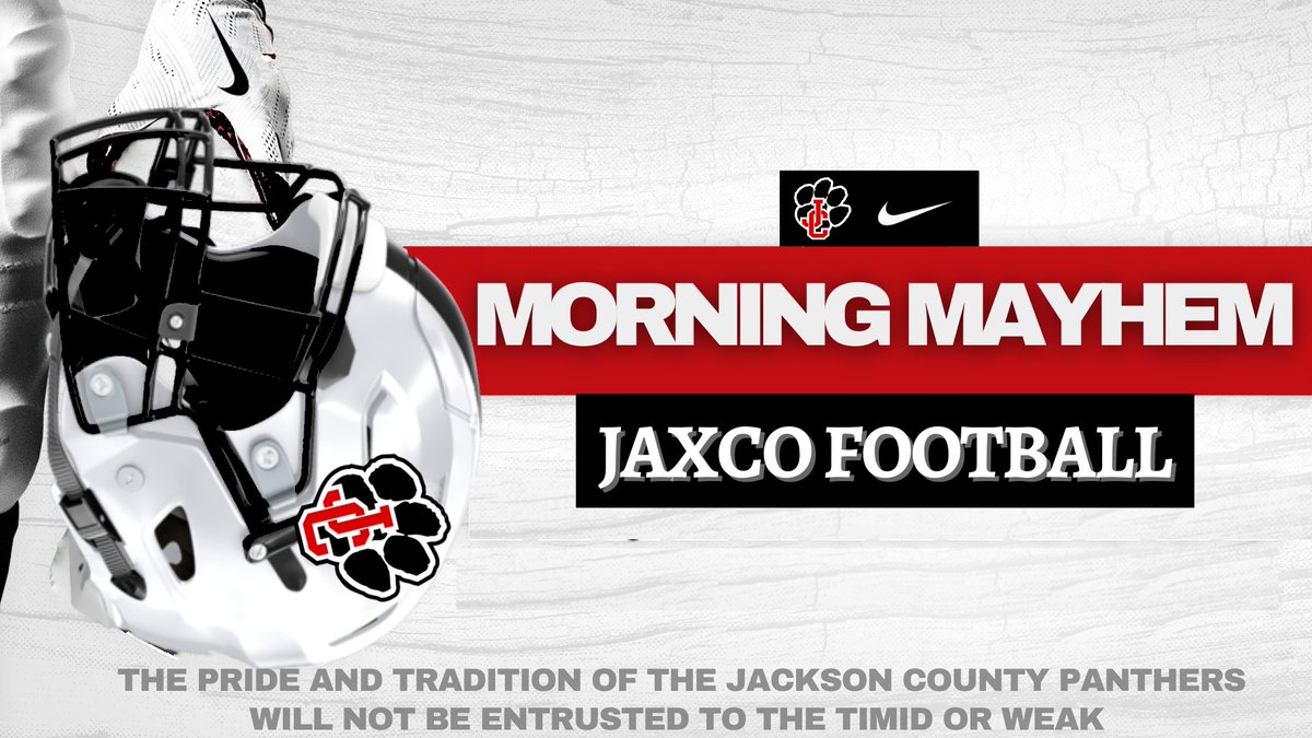 JAXCOFOOTBALL's tweet photo. 1 MORE DAY!  6:30am #PantherPride https://t.co/8o7kxdWnW4