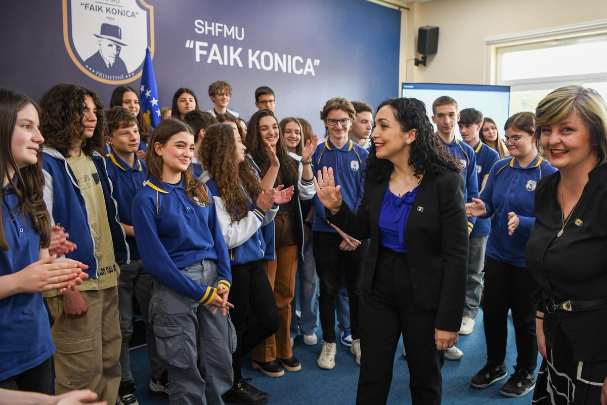 VjosaOsmaniPRKS's tweet photo. A truly inspirational discussion on women, peace and security with students of the Faik Konica school today.
Together, we explored the vital importance of empowering women in every sphere of society & the immense transformative power of our youth in advancing gender equality. https://t.co/I81m1W6UYQ
