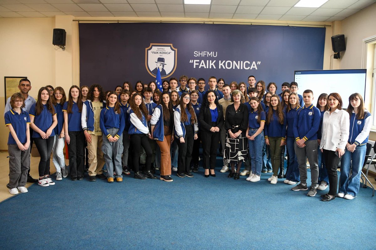 VjosaOsmaniPRKS's tweet photo. A truly inspirational discussion on women, peace and security with students of the Faik Konica school today.
Together, we explored the vital importance of empowering women in every sphere of society & the immense transformative power of our youth in advancing gender equality. https://t.co/I81m1W6UYQ