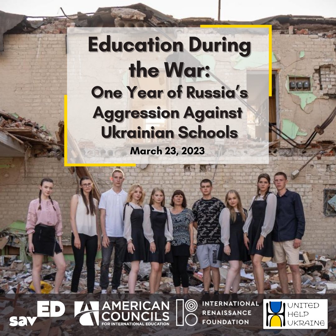 Join American Councils and savED for “Education During the War: One Year of Russia’s Aggression Against Ukrainian Schools,” a discussion on how to help restore the educational infrastructure of Ukrainian cities destroyed in the ongoing war. Register at conta.cc/3YEZA3B