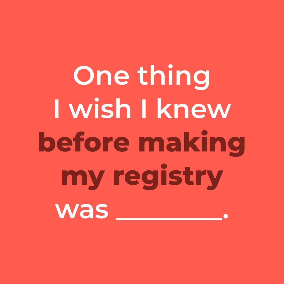 tinyhood_co's tweet photo. Making your registry can feel hard! What's the one thing you wished you knew before making that list? https://t.co/xIV2nASDQc