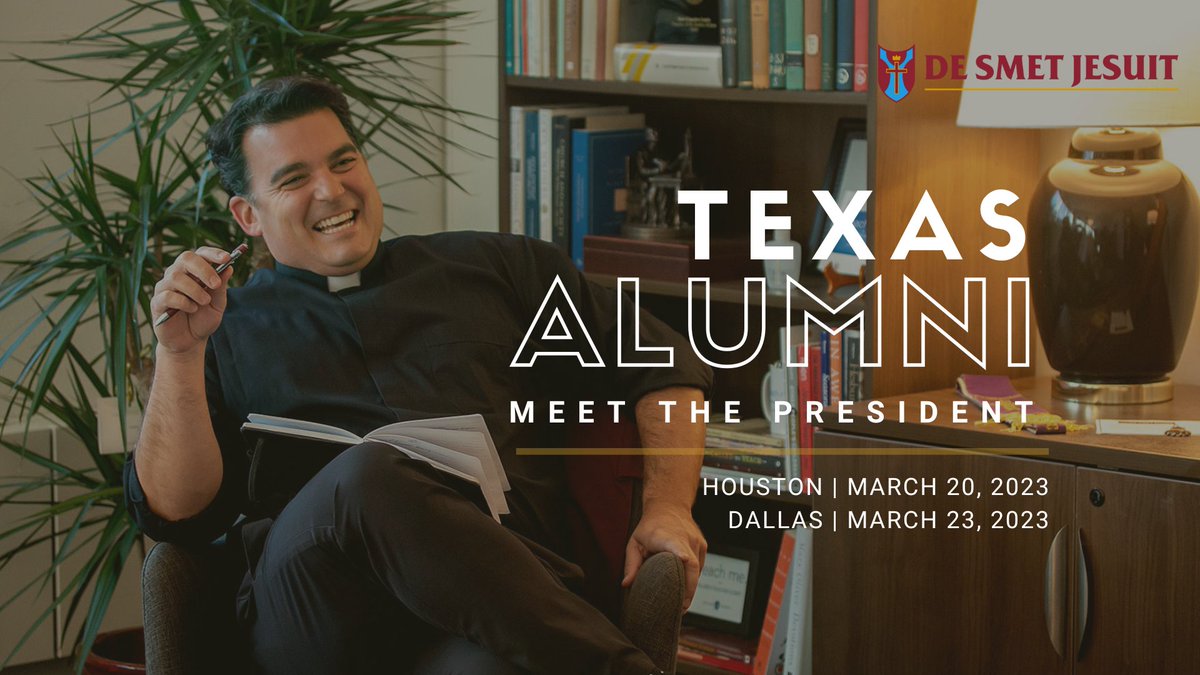 Tonight in Texas! Houston alumni, join fellow Spartans & Fr. O’Dwyer for drinks & apps at the Memorial Trail Ice House at 5. Dallas Spartans, we’ll see you on Thursday at the Stoneleigh P. Details at desmet.org/alumni/citynea… #texas #men4others #wearedesmetjesuit