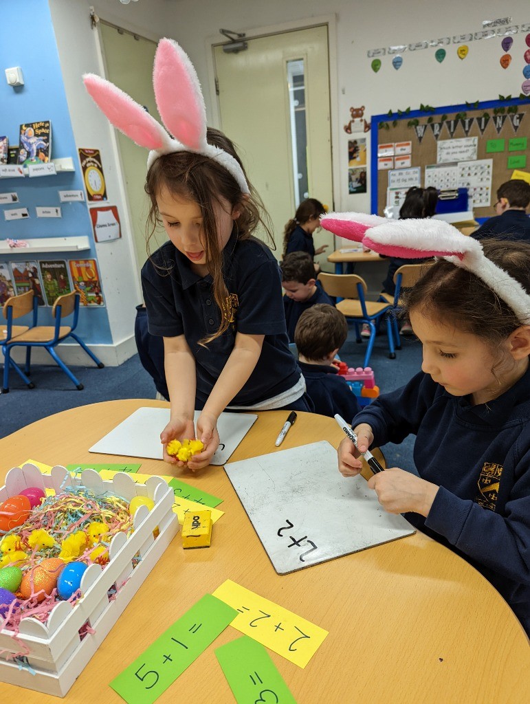 HandcrossPark's tweet photo. Today at School...Reception have been learning how to add two numbers together using Easter chicks and eggs. #TalesofHXP #HXPReception #HXPSecretgarden https://t.co/VSFTLcGk9g