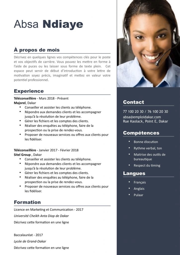 emploidakar's tweet photo. Exemple de CV Téléconseiller (Centre d’Appel) Gratuit à Télécharger.
Téléchargement : https://t.co/bkImat5SwH
#emploi #recrutement #jobs #careers #teleconseiller #cv #creercv https://t.co/QBb18aNu2S