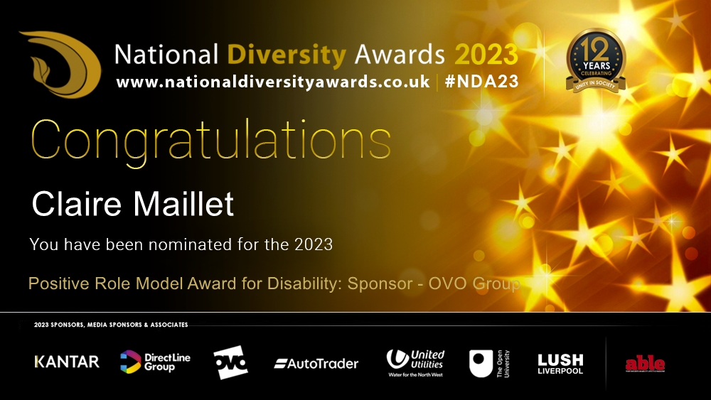 Congratulations to <a href="/STUC_UK/">S.T.U.C</a> who has been nominated for the Positive Role Model Award for Disability: Sponsor - <a href="/ovoenergy/">OVO</a> at The National Diversity Awards 2023. To vote please visit nationaldiversityawards.co.uk/awards-2023/no… #NDA23 #Nominate #VotingNowOpen