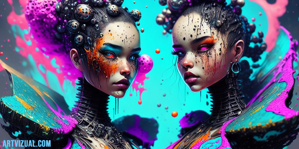artvizual's tweet photo. Biomechanical sisters
#ai #artificialintelligence #ai_art #aiart #AIartwork #artvizual #midjourney #dalle #stablediffusion #instagramart #digitalart #amazing #art #conceptart #ink #inkart #splashink #splashart #splashpaint #biomechanical #biomechanicalart https://t.co/oZanjx8xME