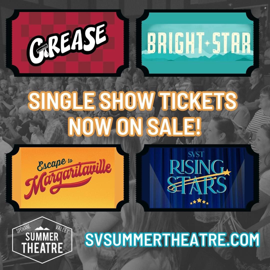 SVsummertheatre's tweet photo. Today’s the day! Single tickets for our 2023 Sizzling Summer Season are finally on sale.

Visit https://t.co/irPYEerDBE to purchase single tickets. Pro-tip: if you’d like to attend at least TWO of our productions, save big by purchasing season tickets! https://t.co/jc0AP8luVM