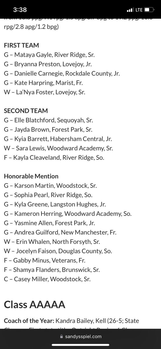 Congratulations to <a href="/Flanders2S/">ShamyaFlanders5</a> for making honorable mention for 6-A classification. 💙💛🎉🏴‍☠️🏀