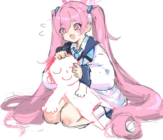 #ブルアカ 先生、先輩たち多分すぐ戻るけど...ここは先生だけの特等席だよ違います!!//// 