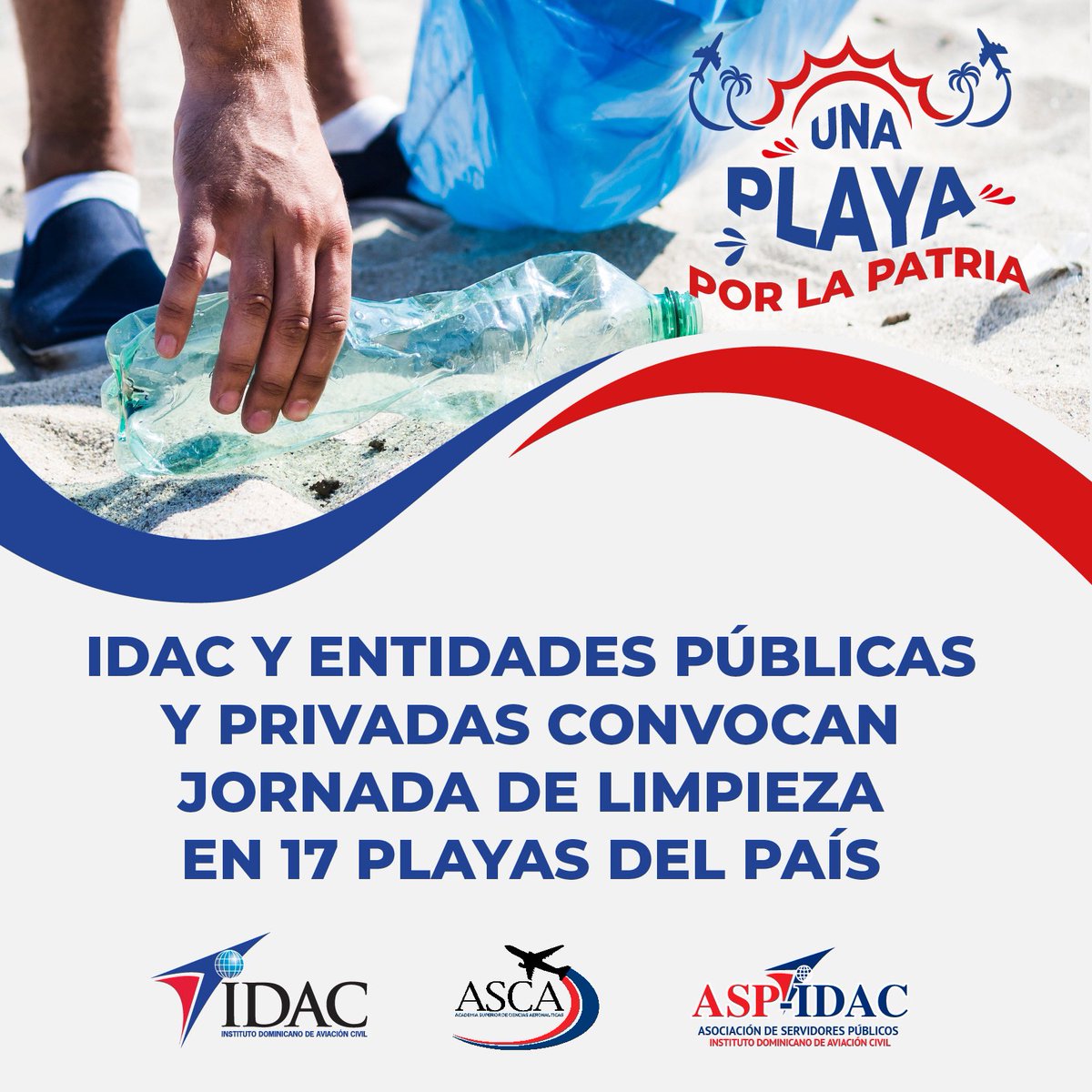 El IDAC, en coordinación con ASP-IDAC y voluntarios de diversas entidades públicas y privadas, desarrollarán el sábado 25 de marzo una amplia jornada de limpieza de costas en diferentes regiones del territorio nacional. idac.gob.do/el-idac-y-enti…