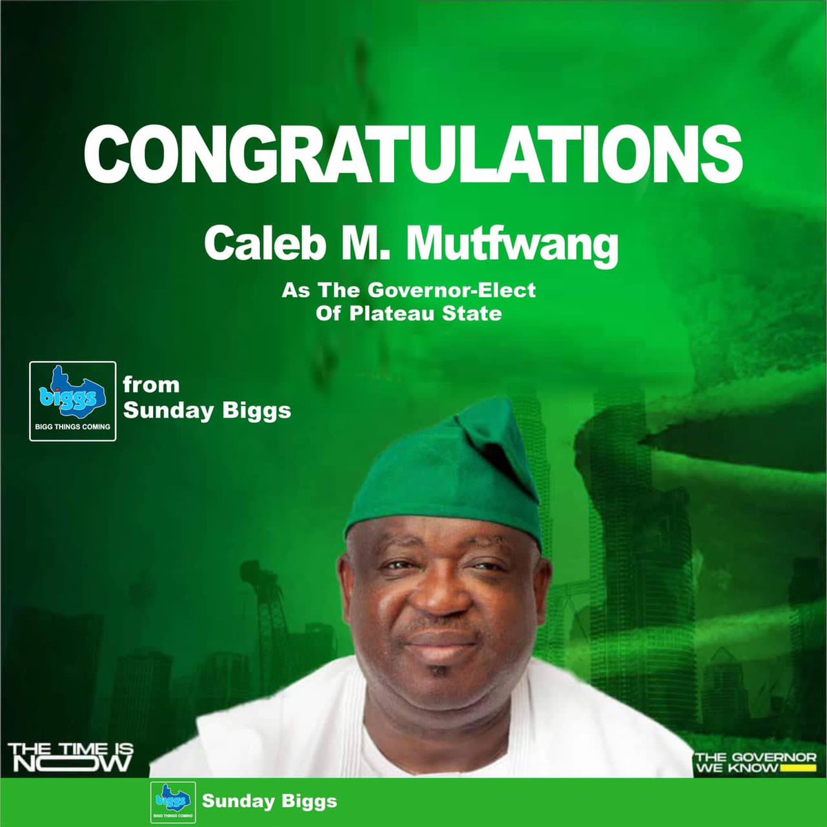 BiggThingsComin's tweet photo. Barr. @CalebMutfwang, 
Governor-Elect, 
Plateau State, 

Your Excellency Sir, 
Your victory at the polls today and the celebration we see in the streets of Plateau state is a reflection of what this means to Plateau citizens. https://t.co/SJrMcaz7iv