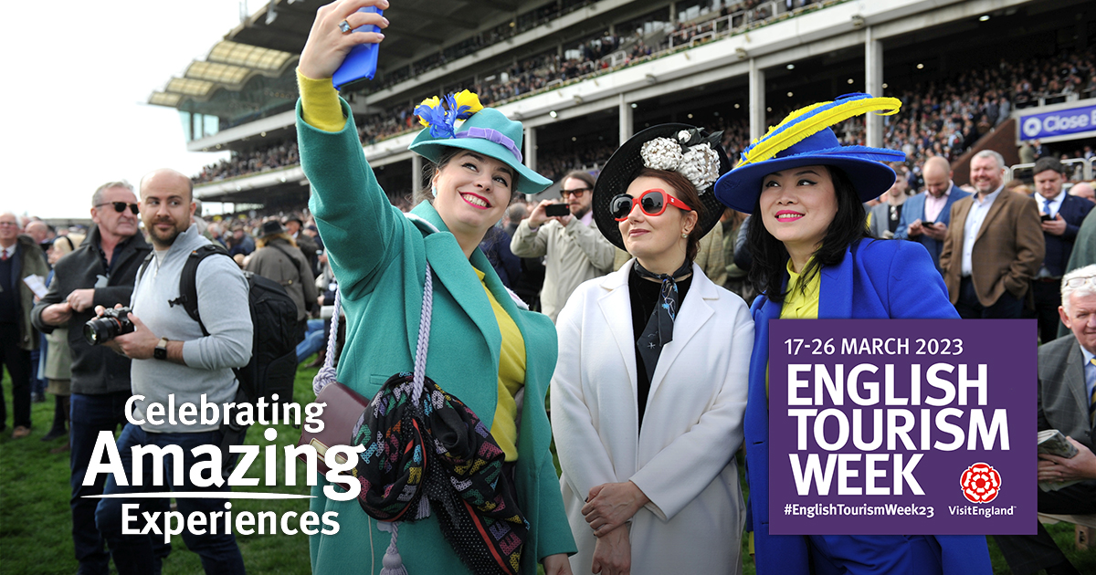 We’re celebrating #EnglishTourismWeek23, starting with the iconic amphitheatre <a href="/CheltenhamRaces/">CheltenhamRacecourse</a> which thousands of racegoers attended last week for the world-class #CheltenhamFestival. 

Home to 16 exciting days of racing annually &amp; well-known live acts thejockeyclub.co.uk/cheltenham/