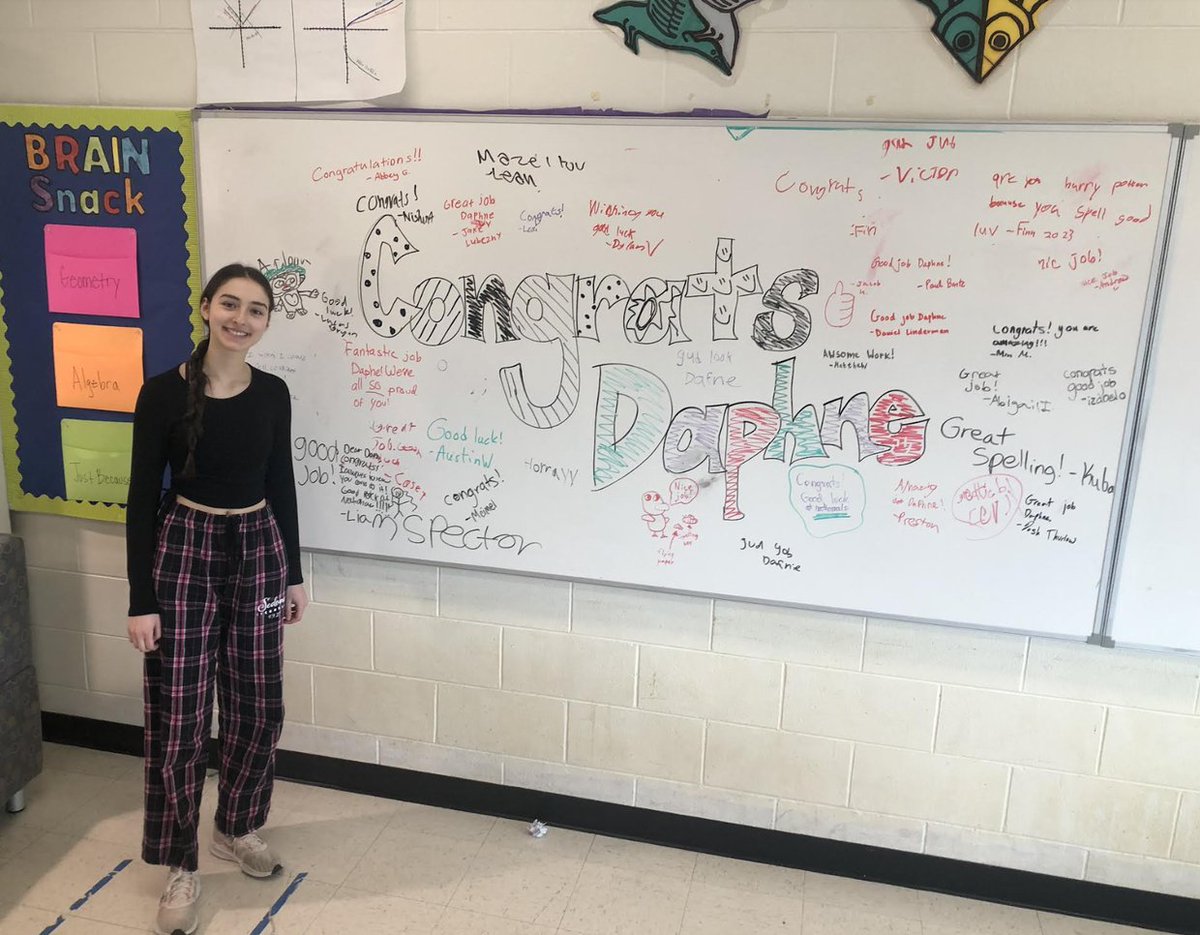 DPS109's tweet photo. 🥳🥳 Congrats to 8th grader Daphne from @109Shepard, who is advancing to the @ScrippsBee later this spring!!! We are so proud of you!!! #109way #smspride #shepardway https://t.co/MyGJxKDQ4b