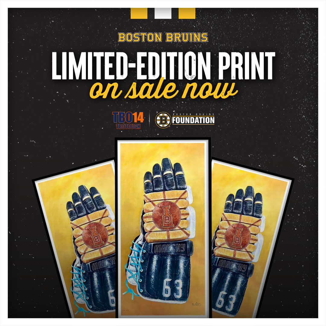 The #NHLBruins Foundation is selling a limited-edition “Marchy” print 👀

Signed by Brad Marchand and artist Glen McMinn, all proceeds benefit Jake Thibeault’s future and his road to recovery after suffering from paralysis. Only 63 prints were created!

→ BruinsRaffles.com