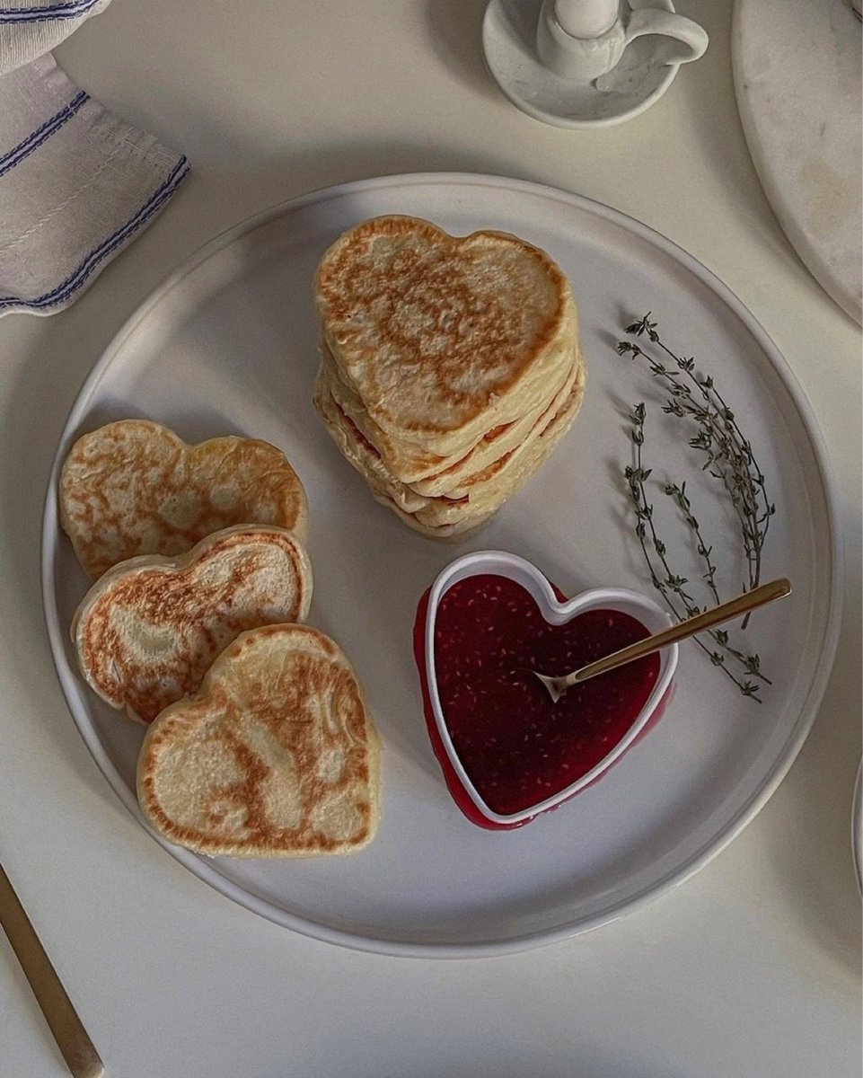 heart pancakes made with love