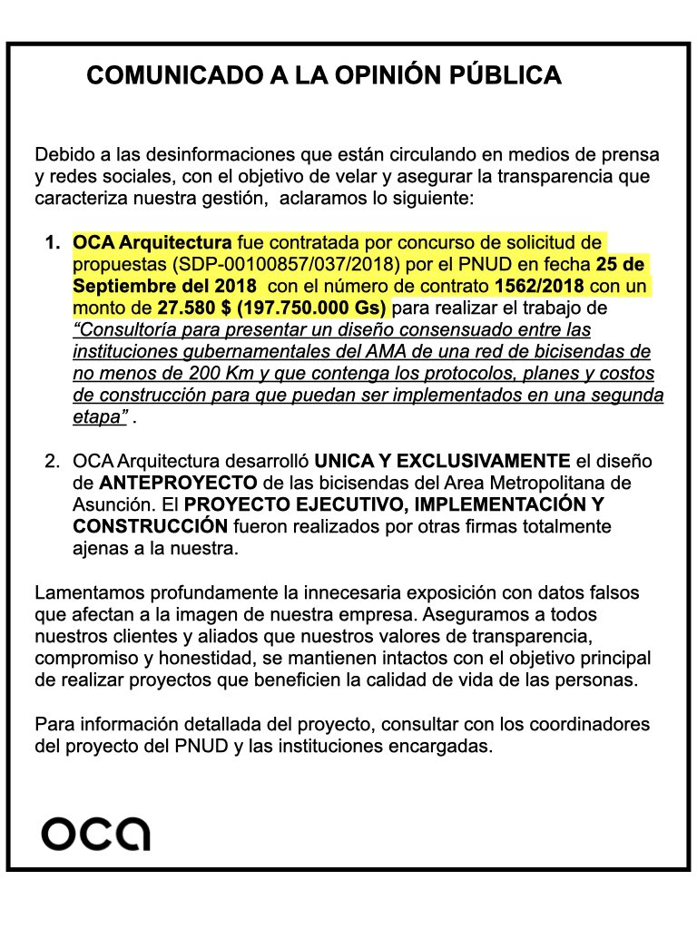 OCAarq's tweet photo. Comunicado a la prensa debido a la desinformación circulada. https://t.co/9sQxmvISv7