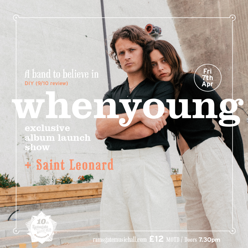 We're only a few weeks away from the <a href="/whenyoungband/">Whenyoung</a> album launch, with superb Ramsgate-based artist <a href="/THESAINTLEONARD/">SAINT LEONARD</a> opening up the night 🤩

Join us! Tickets: bit.ly/3lvME2j