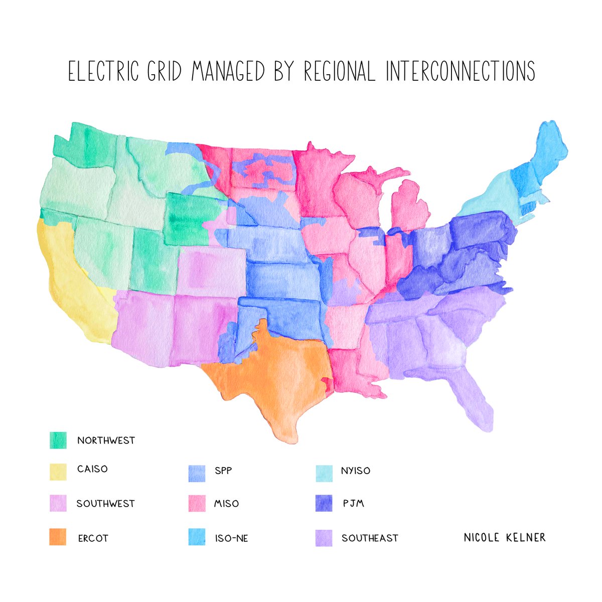 Electric Grid Managed by Regional Interconnections