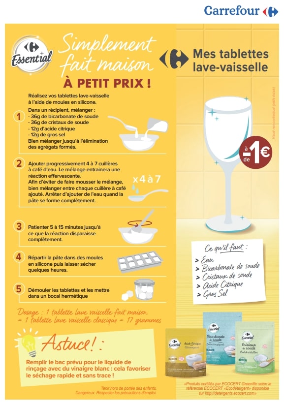 PirasRey's tweet photo. Tablettes pour lave-vaisselle fabriquées avec les produits bruts @CarrefourFrance 𝑬𝒔𝒔𝒆𝒏𝒕𝒊𝒂𝒍 : Acide Citrique, Cristaux de Soude et Bicarbonate de Soude.
#lestestsetlecturesdeval #testproduit #recettediy #MesTablettesDIY #carrefouressential #carrefourfrance https://t.co/jC6VLFXf6E