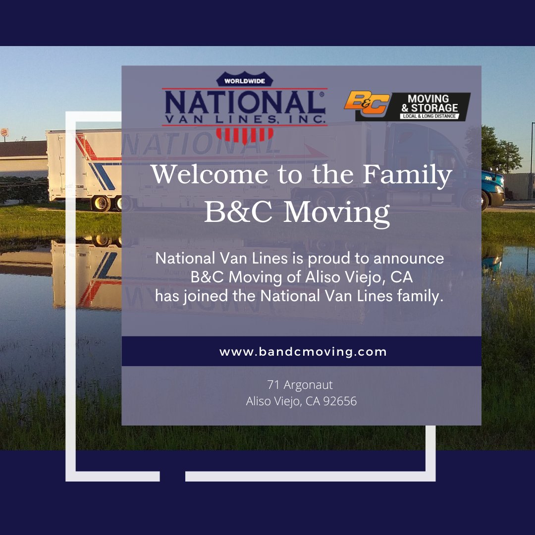 Welcome to National Van Lines, B&amp;C Moving!

#NVLMoves #movers #newagent #californiamovers #NationalVanLines