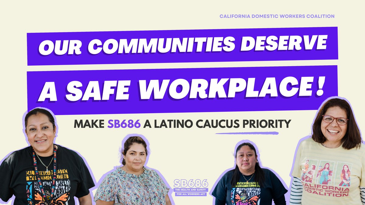 Let’s protect the health and safety of CA’s growing in-home workforce! <a href="/CASenCaballero/">Anna Caballero</a> <a href="/SenSusanEggman/">Senator Susan Eggman</a> <a href="/MHurtadoCA/">Melissa Hurtado</a> @AsmReyes47 @RendonAD62 <a href="/quirk_silva/">Sharon Quirk-Silva</a> @AsmArambula <a href="/AsmLuzRivas/">Assemblywoman Luz Rivas</a> We hope that SB686 will be a priority for the #LatinoCaucus  
#SB686 #CAleg #MyHealthMyDignity