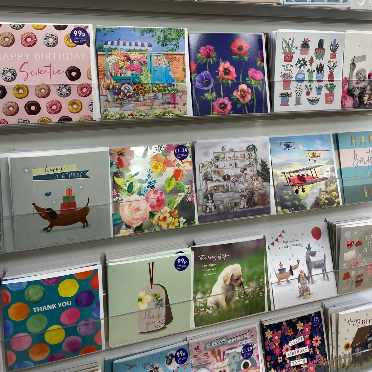 Birthdays, Easter, or even a new home, we've got cards for every occasion! #CancerResearchPenzance #NewGoods #celebration 
Open 7 days a week!