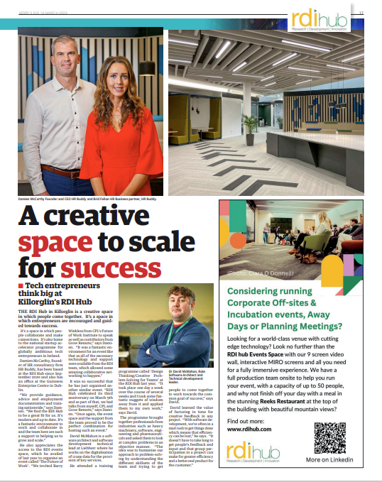 Great interviews this week in the <a href="/Kerrys_Eye/">Kerry's Eye</a>📰with Damien McCarthy of <a href="/HRBuddy2/">HR Buddy</a> &amp; Dr David McMahon of <a href="/Liebherr/">Liebherr Group</a> speaking about the incredible #EventsSpace and the #programmes here in the #RDIhub. 👏

#KMOE #KerryMonthOfEnterprise #Kerry

Article, p17 👉 bit.ly/3ySTuC6