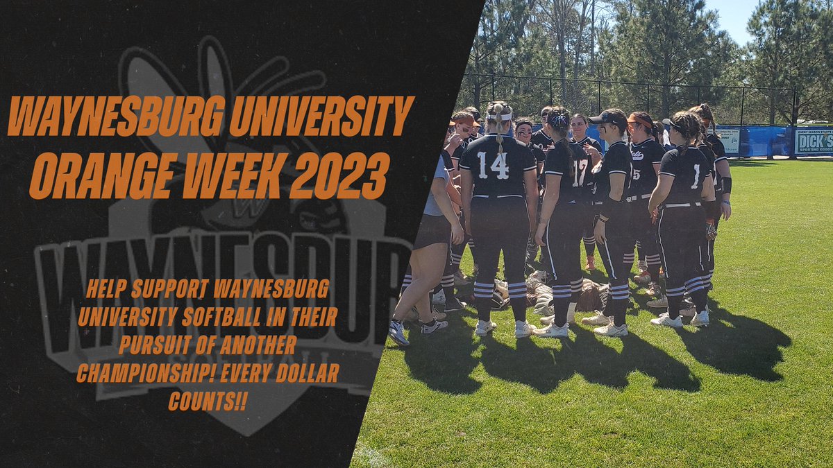 We have reached Day 4 of Orange Week 2023, Waynesburg University Crowdfunding! Every dollar counts and every dollar goes directly to our team! Thank you for your support! (Click the link in bio or copy below ) #JacketUp 🐝

givebutter.com/orangesoftball…