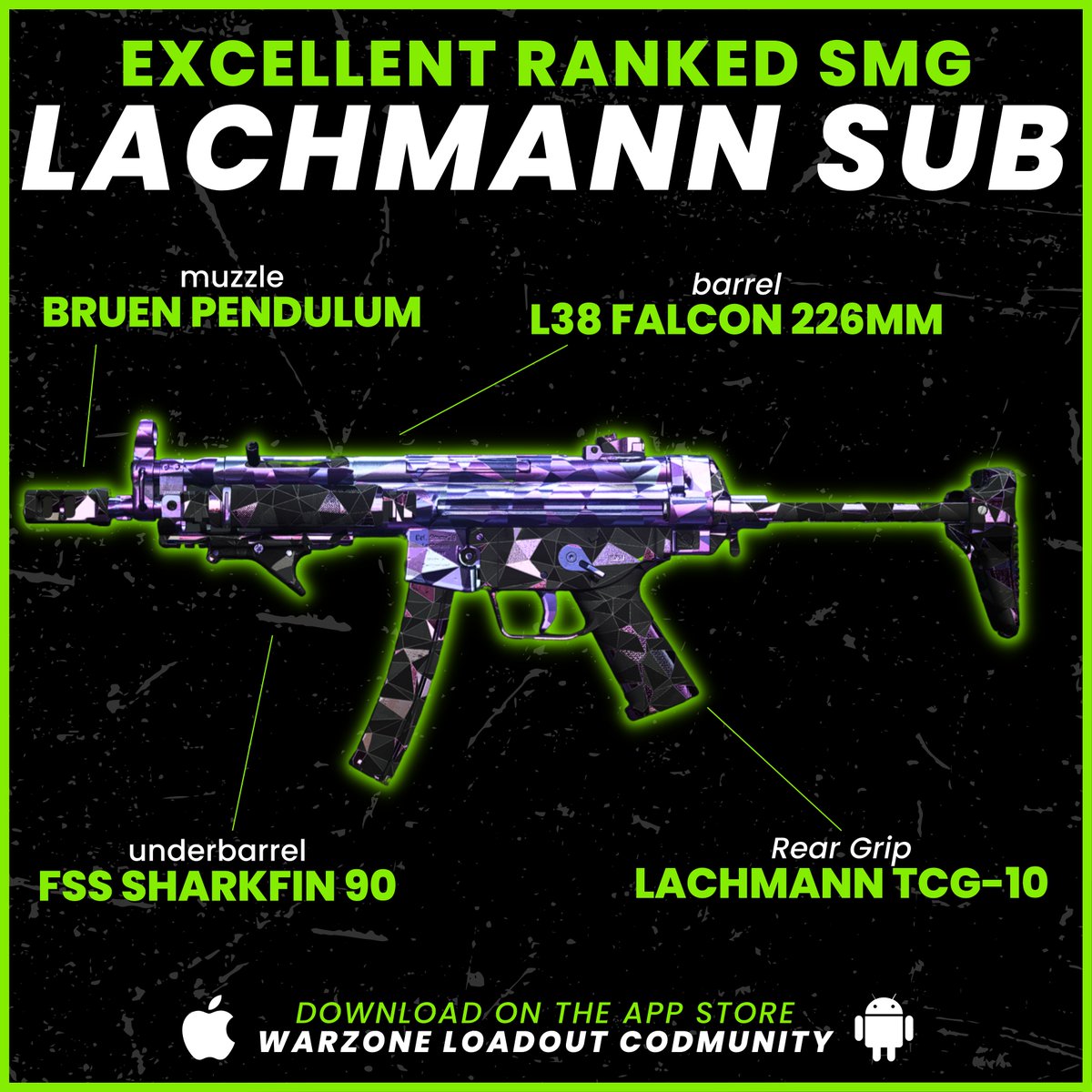 CODMunityGG's tweet photo. 🏆 RANKED SMG - VAZNEV & LACHMANN 🏆

✔️Vaznev-9k is still absolute meta for Ranked Play. 
✔️Don't use the Broadside stock on the Vaznev despite what other accounts are saying. 
✔️Lachmann Sub is an excellent alternative to the Vaznev if you want to try something new. 
✔️For both, you can also remove the muzzle and switch the underbarrel with the Commando or the Edge-47 grip, but Bruen Pendulum + Sharkfin is more balanced IMO.

I also recently posted a class for the VEL-46 that is really good, I just think these two are better overall. 

Follow for more Ranked Play builds or download the app to always be up to date with Warzone 2, MWII, and Ranked loadouts (& 300+ Warzone 1 loadouts if you play Caldera). 
Also coming soon with the most advanced CDL stat tracker on the market.