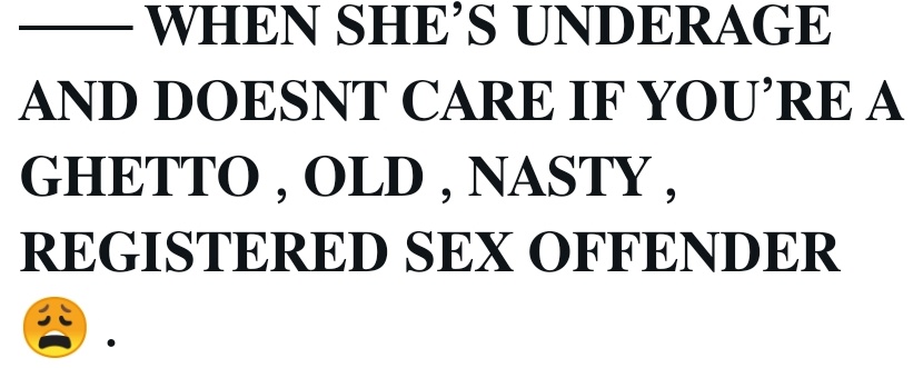 SSBBWTHXRNS's tweet photo. WHAT THE FUCK???? ☠️☠️☠️☠️☠️

JESUS CHRIST, STOP FOLLOWING ME IF YOU'RE LIKE THIS. https://t.co/WbcgoZ0o82