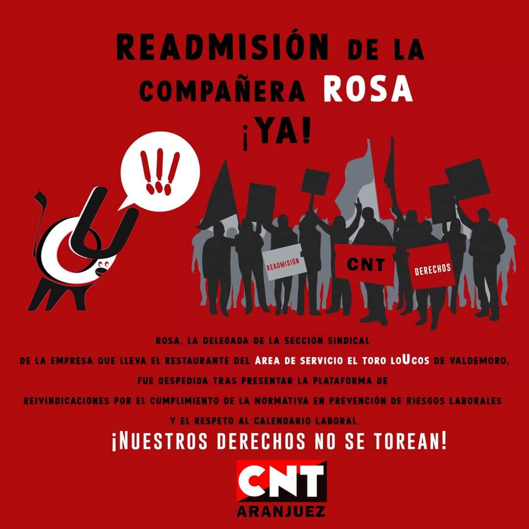 ¡¡¡Rosa readmisión!!!
¡Nuestros derechos no se torean!