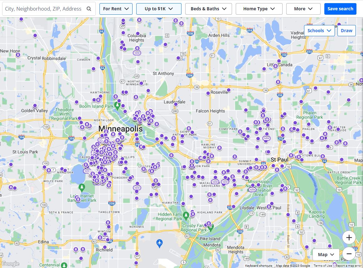 alexschief's tweet photo. Apartments under $1000/mo in four metros:

7 listings, 27 listings, 71 listings, 509 listings https://t.co/ftV6wO3NVV