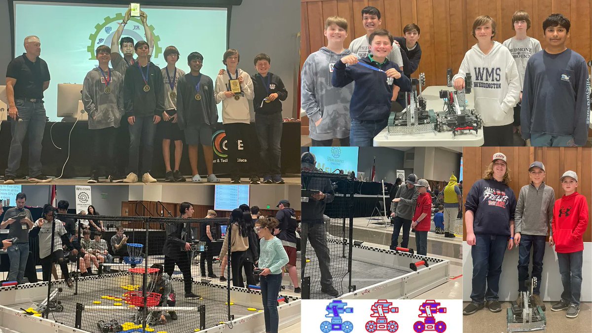 PiedmontMSNC's tweet photo. Congratulations to our robotics teams who participated in the county competition on Saturday. Mega Minds walked away with 1st place overall excellence award & 2nd place in skills; Eagles placed 3rd in skills. We're proud of you all! #UCPSCTE @aghoulihan @ucps https://t.co/IYRxGFlorv