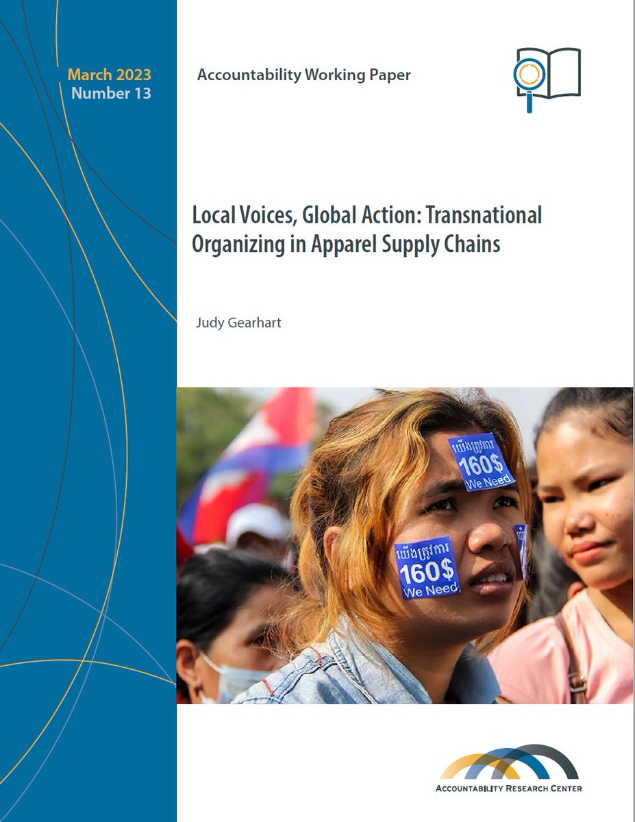 What's needed to strengthen corporate accountability in the #apparel sector? New paper learns from labor rights advocates in #Bangladesh &amp; #Cambodia working with transnational networks to promote new forms of accountability in global apparel supply chains bit.ly/3JNhvRp