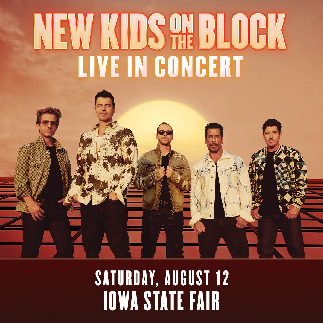 Looking for New Kids on the Block at the Iowa State Fair? You Got It! The Homemakers Grandstand Concert Series presents your favorite pop heartthrobs on Saturday, August 12 on the Kum & Go stage. 🖤 Details at iowastatefair.org. @NKOTB #bestdaysever