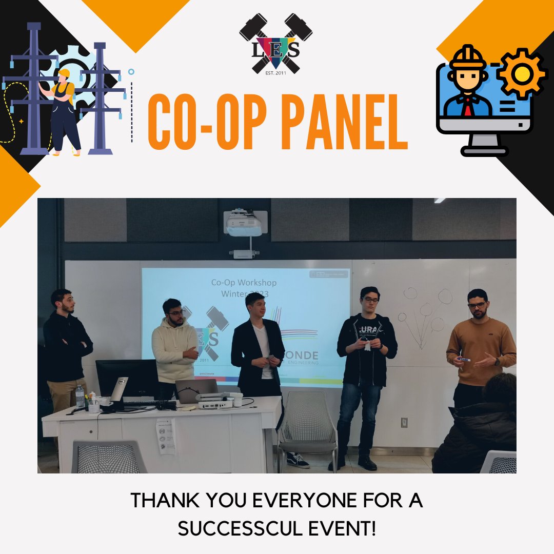 lasengsoc's tweet photo. We had a great time at our inaugural coop panel! 

Thank you to the panelist: Rooz, Luca, Yousaf, Karim, and Kiet for sharing their experiences and thank you to Jolie Chan and the Lassonde Co-op &amp; Internship Team for supporting us!

Pics at: https://t.co/csI3UHcLq5 https://t.co/HosWSPspOj