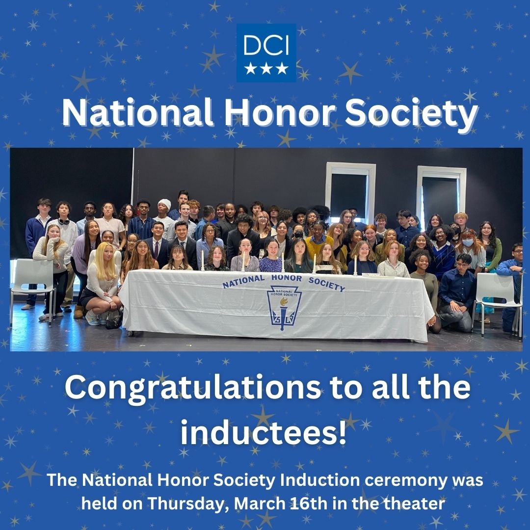 DCISchool's tweet image. Congratulations to all 67 new inductees from the 11th and 12th grades!  Special thanks to the NHS co-advisers, Zain Shariff and Ezra Miller, and all the families that attended the ceremony on Thursday, March 16th!  #nhs #ibforall