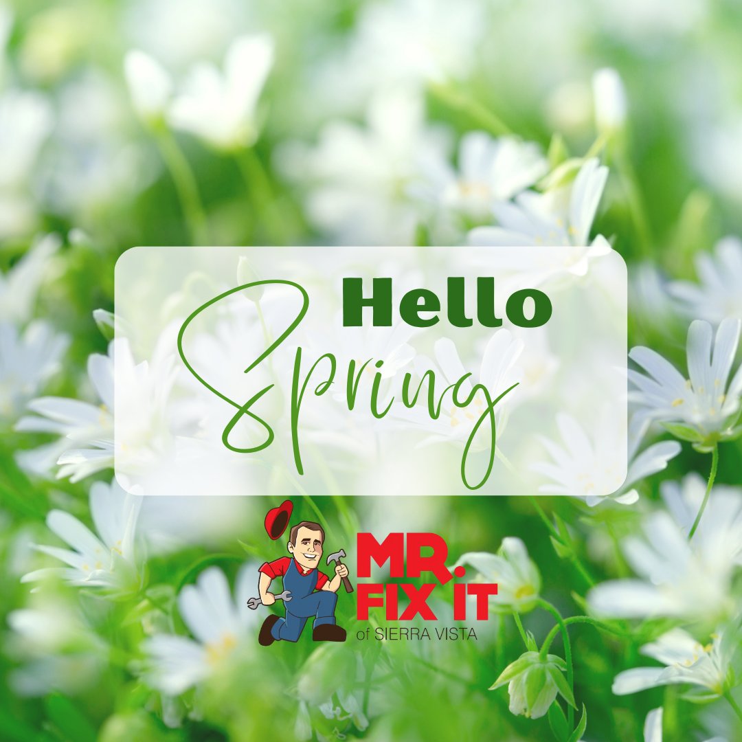 SVMrFixIt's tweet photo. It's the first day of Spring! Now is the time to get to that home project on the schedule. We do free estimates; give us a call at 520-227-8194 or visit us at https://t.co/DA4JiwT8AD
#springtime #mrfixitsv #generalcontractor #sierravistaaz #cochisecounty https://t.co/yvtJ78kpPt