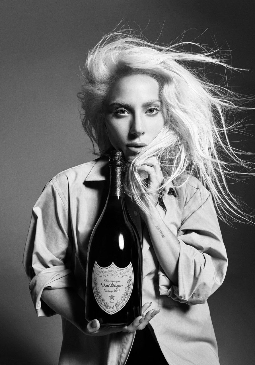 Gaga Daily on X: New photo of Lady Gaga for Dom Pérignon. Fun fact: the  bottle is actually normal size, Gaga is just that tiny.   / X