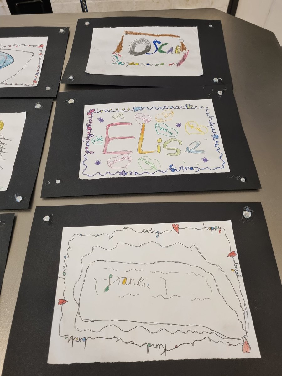Can you spot our hidden words that describe us? Mindfulness Club worked so hard on these lovely pieces of artwork.!