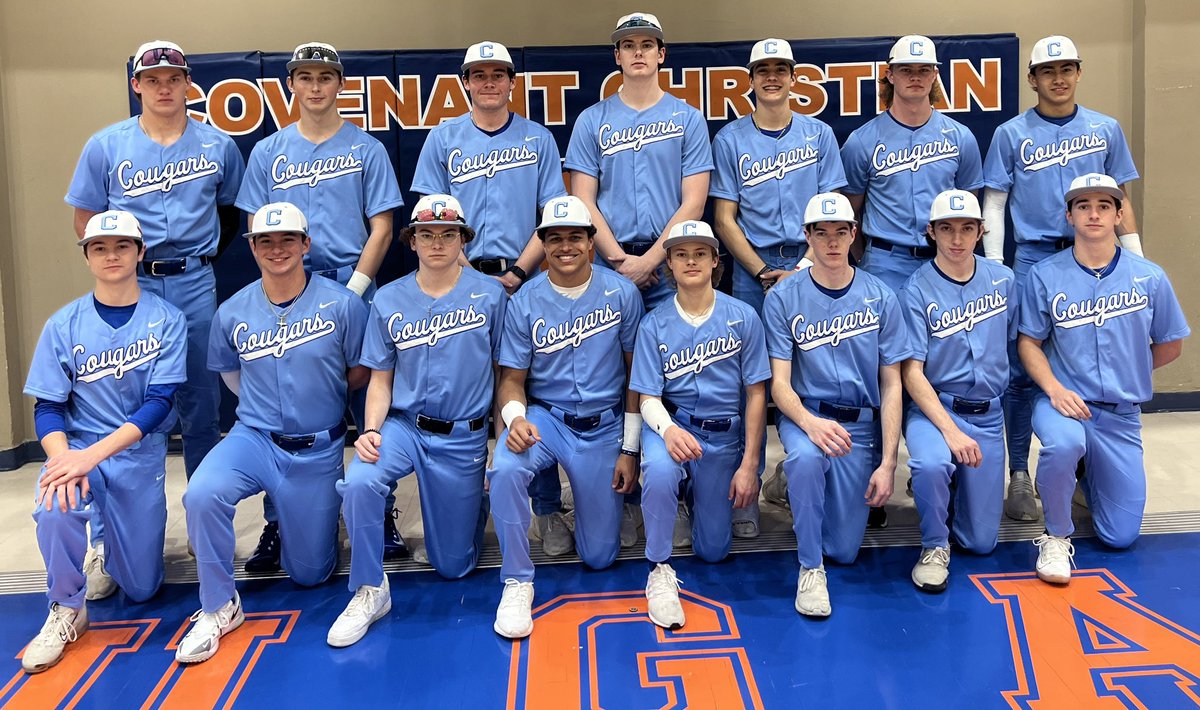 PSTxHSBaseball's tweet photo. Congratulations to the Colleyville Covenant Christian Cougars. @GameGrade Private School Team of the Week and new Small School #1! https://t.co/HerVlxUUav https://t.co/s9VWPkvyyR