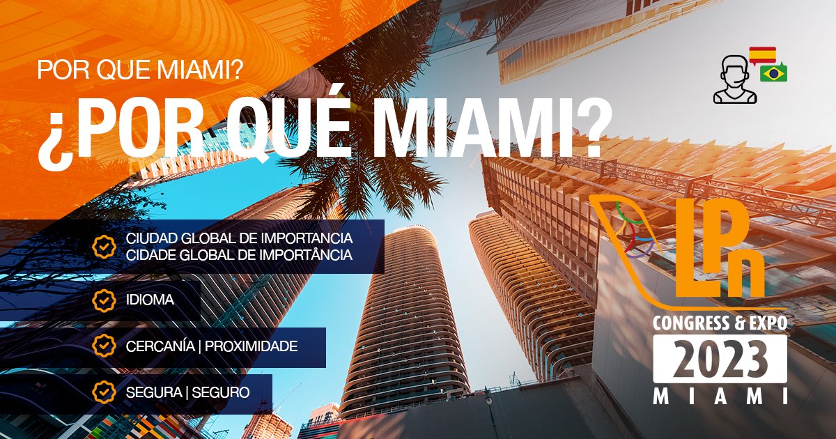 LPNCongress's tweet photo. 🇪🇸 ¿Por qué #Miami? Su #idioma, su cercanía y su seguridad lo convierten en un lugar ideal para celebrar el #LPN2023.
🇧🇷 Por que Miami? Sua #linguagem, proximidade e segurança fazem de Miami o lugar ideal para manter o #LPN2023. https://t.co/qj0clfBBts