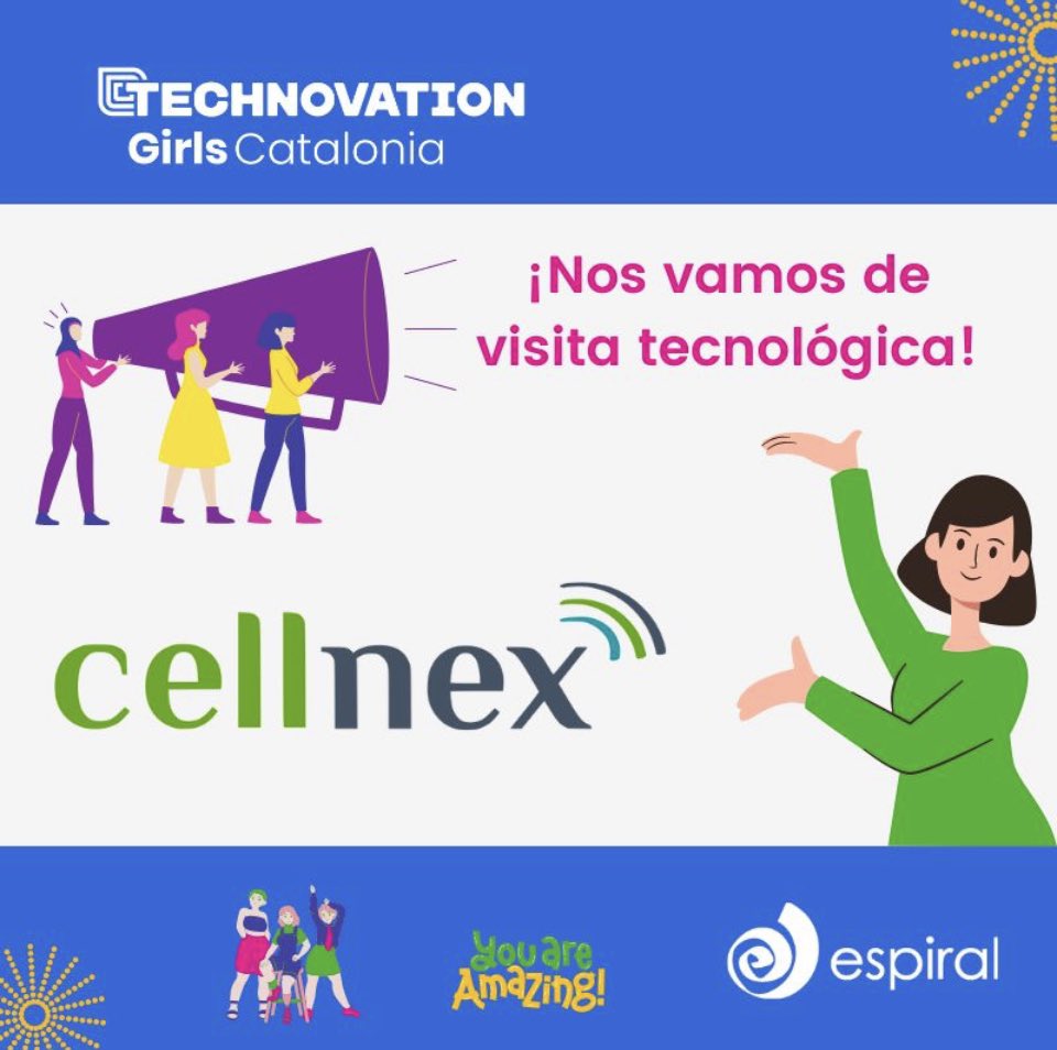 TechnovationCat's tweet image. ¡El próximo 28 de marzo por la tarde nos vamos con las niñas y jóvenes del #TechnovationChallenge de visita a @CellnexFndn 
🤩🤩🤩

#mentoras / #mentores tiene toda la información de registro en la última newsletter!!!

@TechnovationCat #tecnologia #educacion #empresas