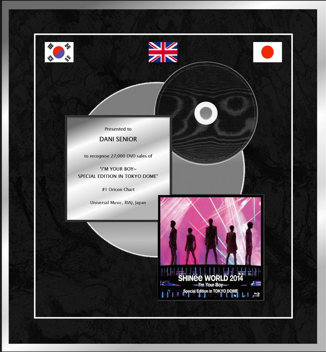 Finally received my plaque for the the No.1 selling <a href="/SHINee/">SHINee</a> World ~ I’m Your Boy ~ Special Edition in Tokyo Dome 😩💿.

I wrote “Born To Shine”… Absolutely mad to think my songs have reached the other side of the world like this 🥹. 

#1 Oricon Album Chart 💿

#shinee #kpop