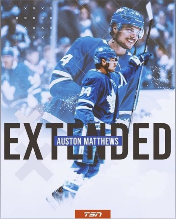 BREAKING: #LeafsForever and superstar F Auston Matthews have reportedly agreed on a contract extension. The deal is believed to be worth 8-years, $112M.
